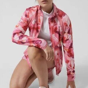 New Athleta Run with it Painted Energy Packable windbreaker Jacket Sz Large NWT